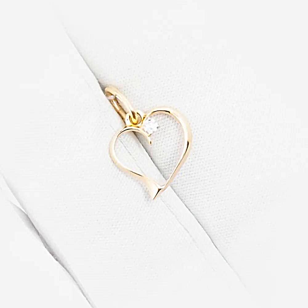 Подвес с фианитом из красного золота 585 пробы 1