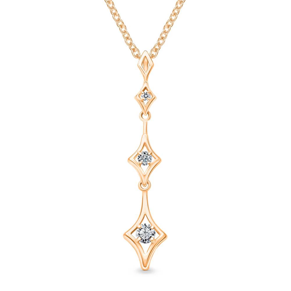 Подвес с фианитами из красного золота 585 пробы