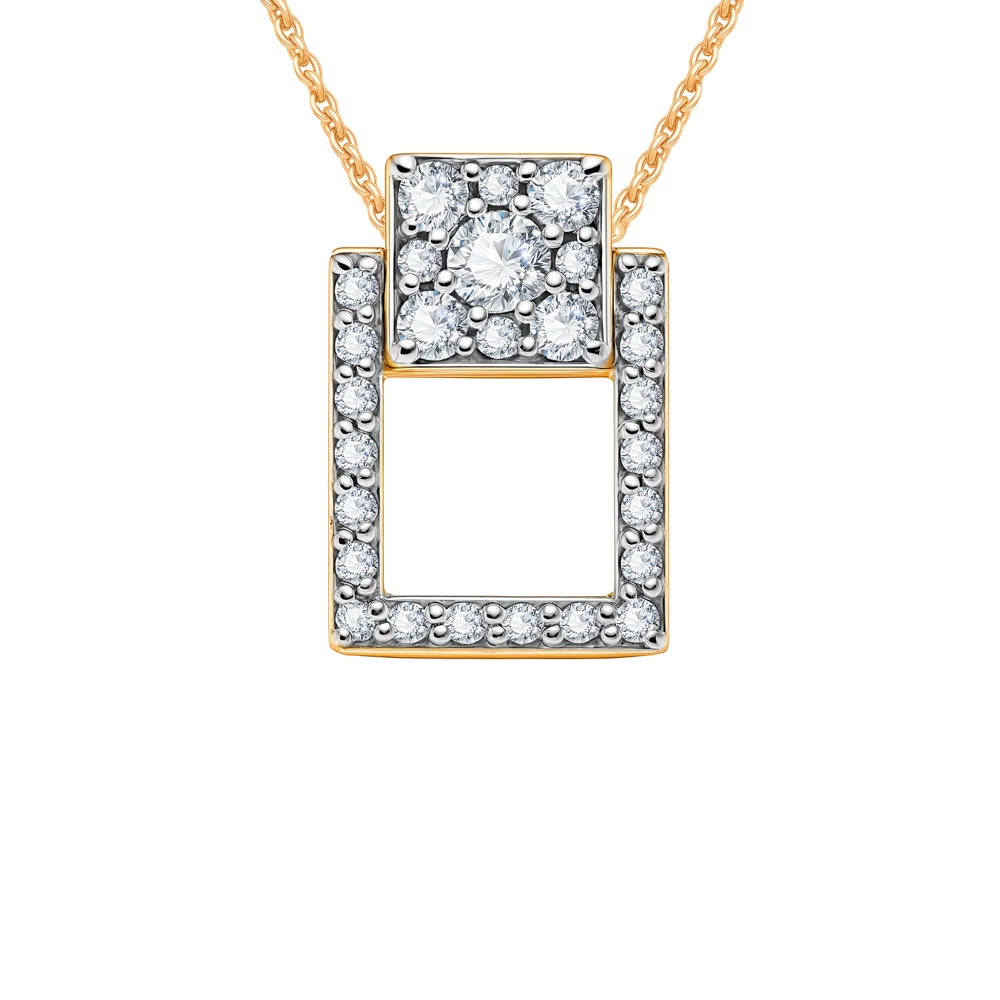 Подвес с фианитами из красного золота 585 пробы