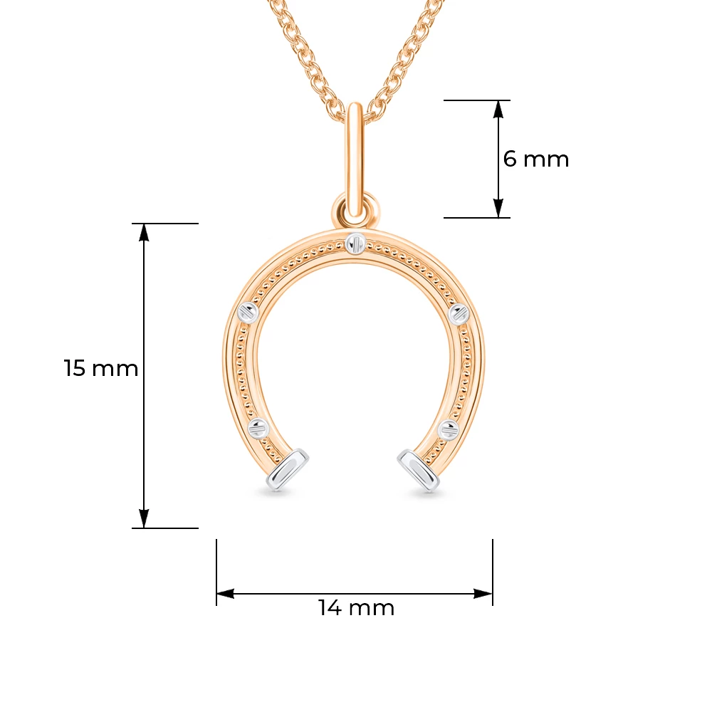 Подвес из красного золота 585 пробы