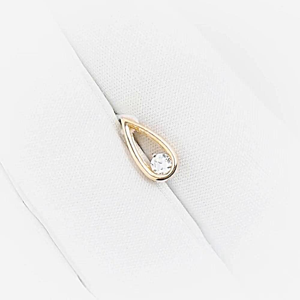 Подвес с фианитом из красного золота 585 пробы