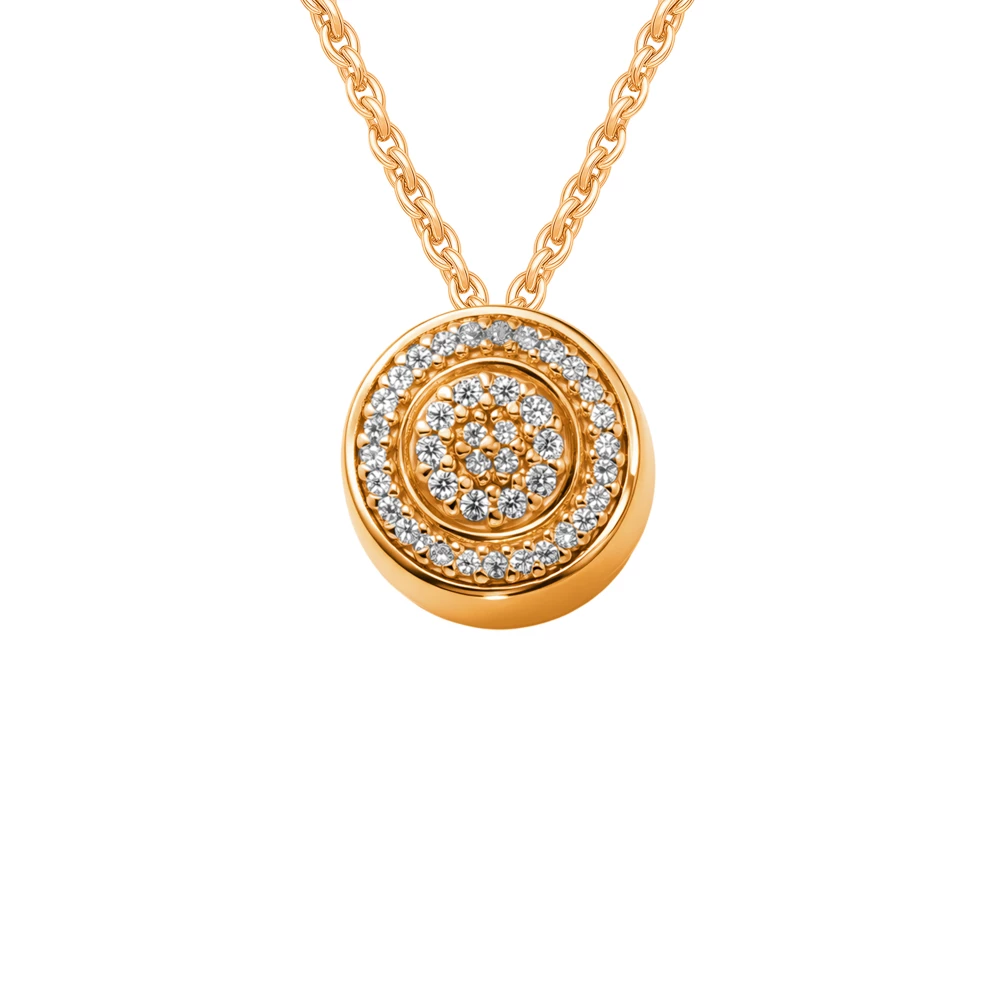 Подвес с фианитами из красного золота 375 пробы