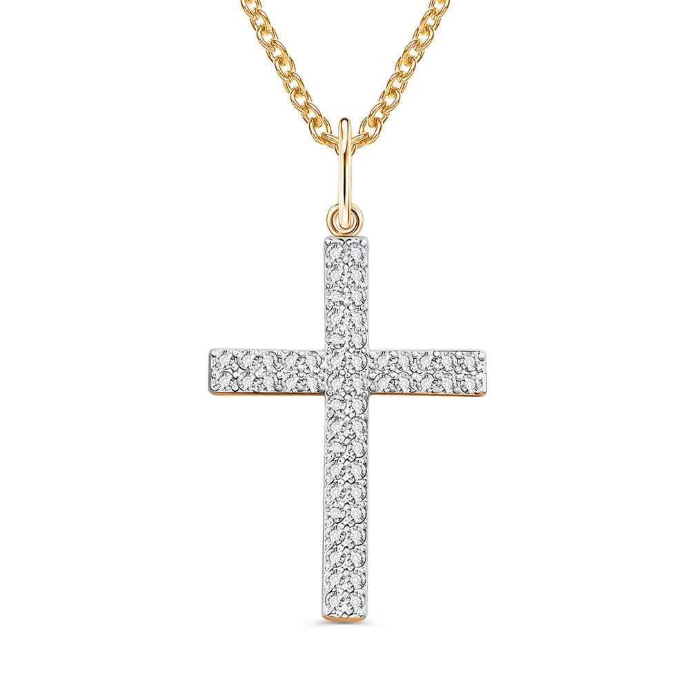 Подвес с фианитами из красного золота 585 пробы