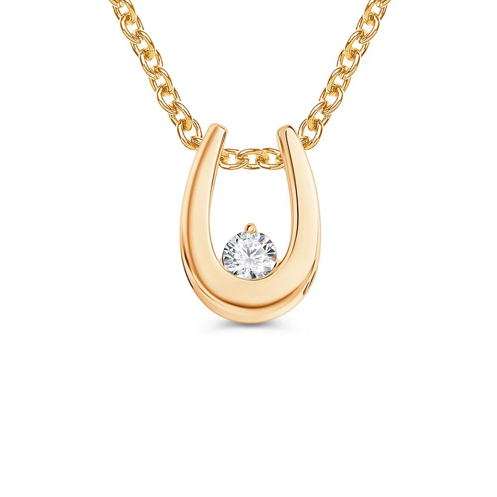 Подвес с фианитом из красного золота 585 пробы