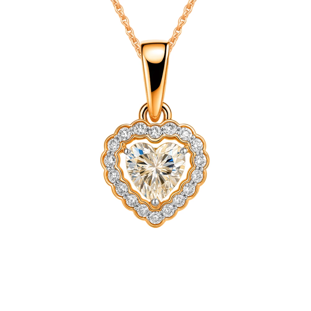 Подвес с фианитами из красного золота 585 пробы