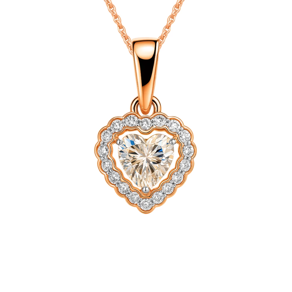 Подвес с фианитами из красного золота 585 пробы