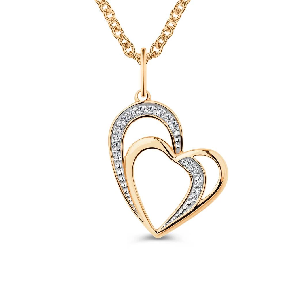 Подвес с фианитами из красного золота 375 пробы