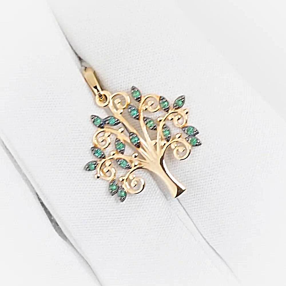 Подвес с фианитами из красного золота 585 пробы 1