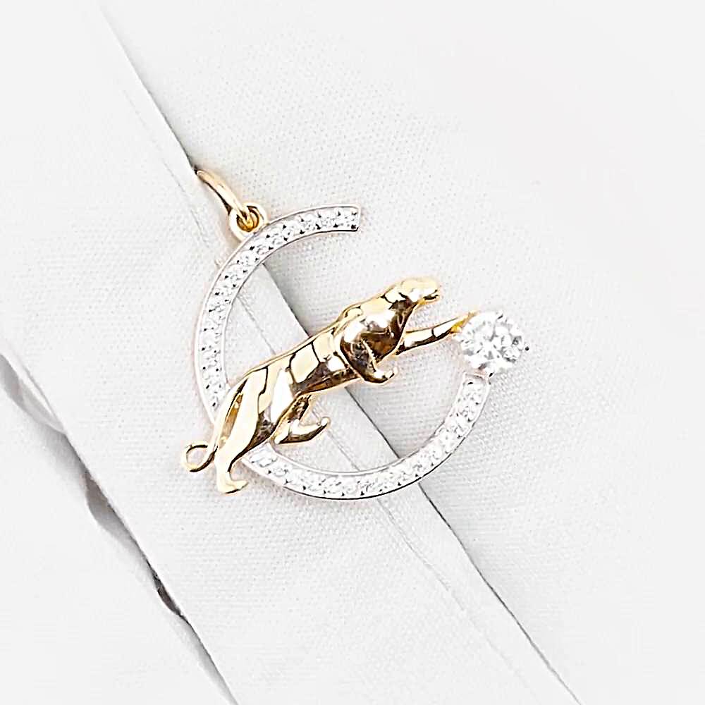 Подвес с фианитами из красного золота 585 пробы