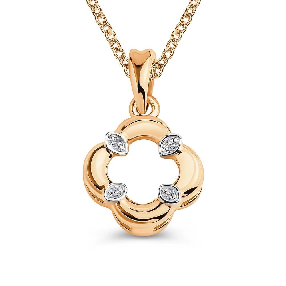 Подвес с фианитами из красного золота 585 пробы