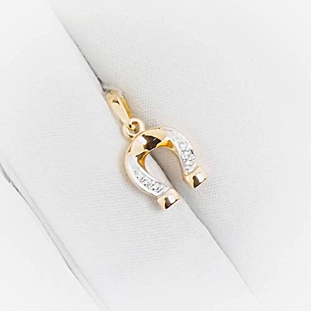 Подвес с фианитами из красного золота 585 пробы