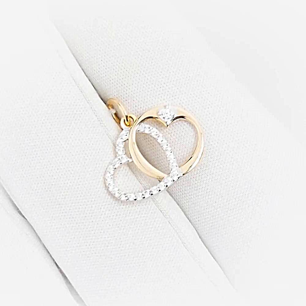 Подвес с фианитами из красного золота 585 пробы