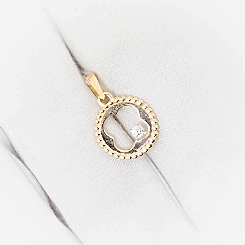 Подвес с фианитом из красного золота 375 пробы