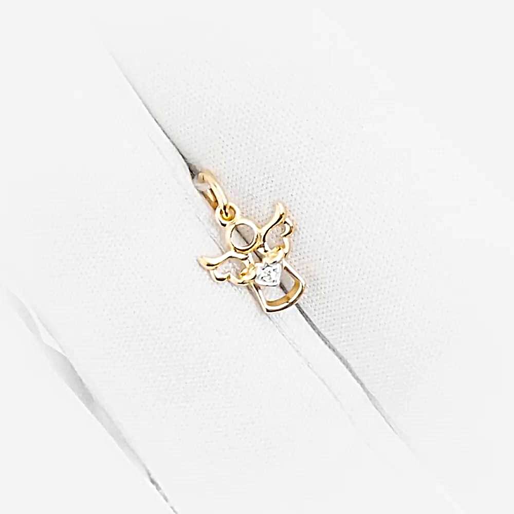 Подвес с фианитом из красного золота 375 пробы