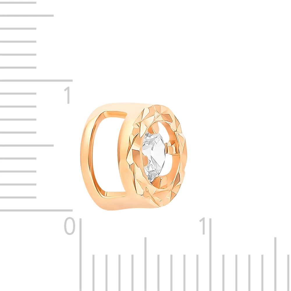 Подвес с фианитом из красного золота 375 пробы