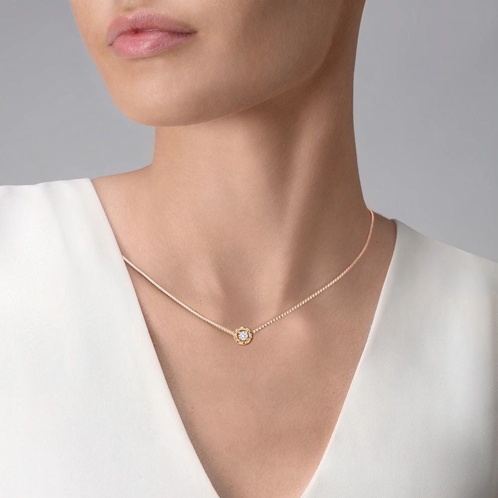 Подвес с фианитом из красного золота 375 пробы