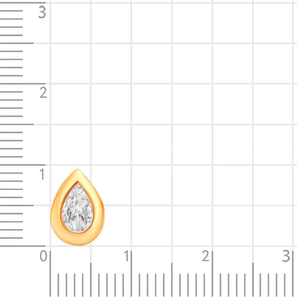 Подвес с фианитом из красного золота 375 пробы