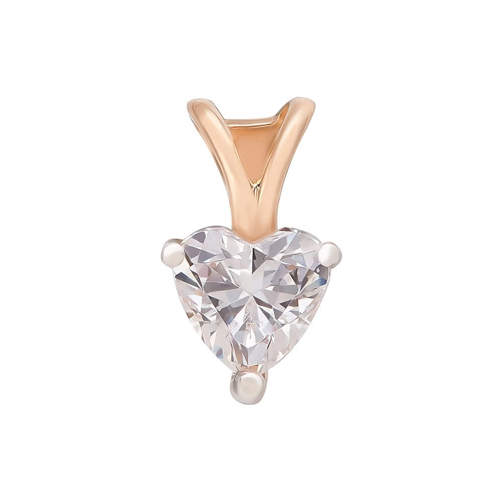 Подвес с фианитом из красного золота 375 пробы