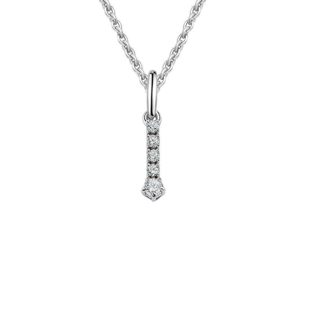 Подвес с фианитами из белого золота 585 пробы