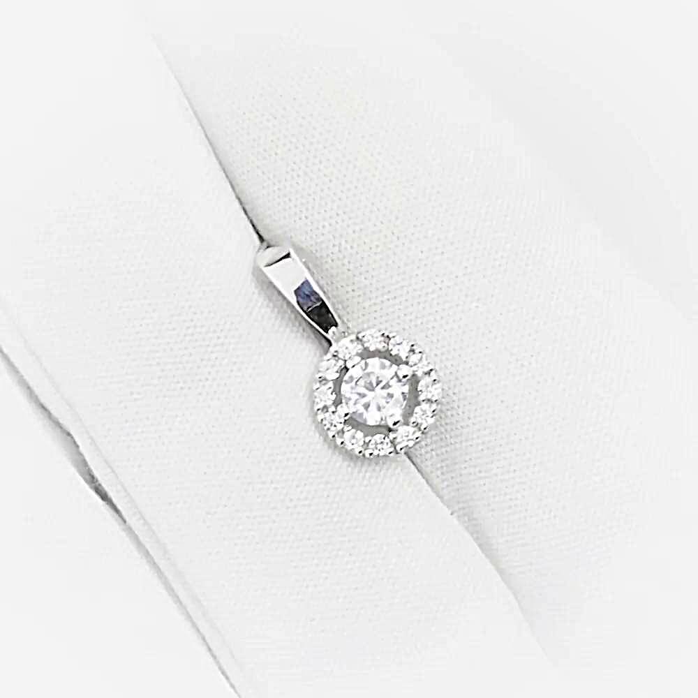 Подвес с фианитами из белого золота 585 пробы