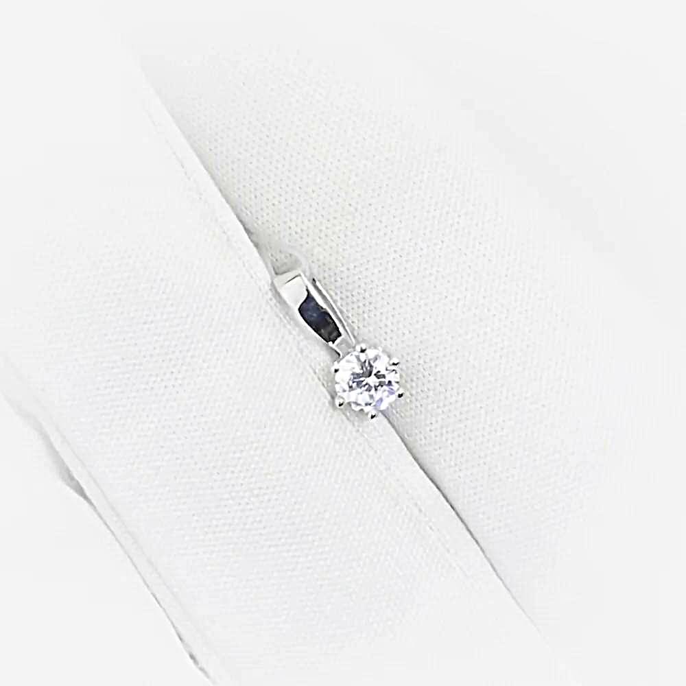 Подвес с фианитом из белого золота 585 пробы