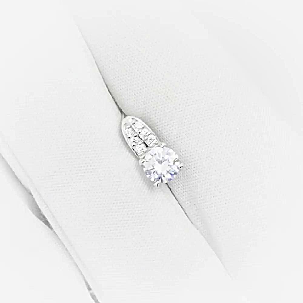 Подвес с фианитами из белого золота 585 пробы