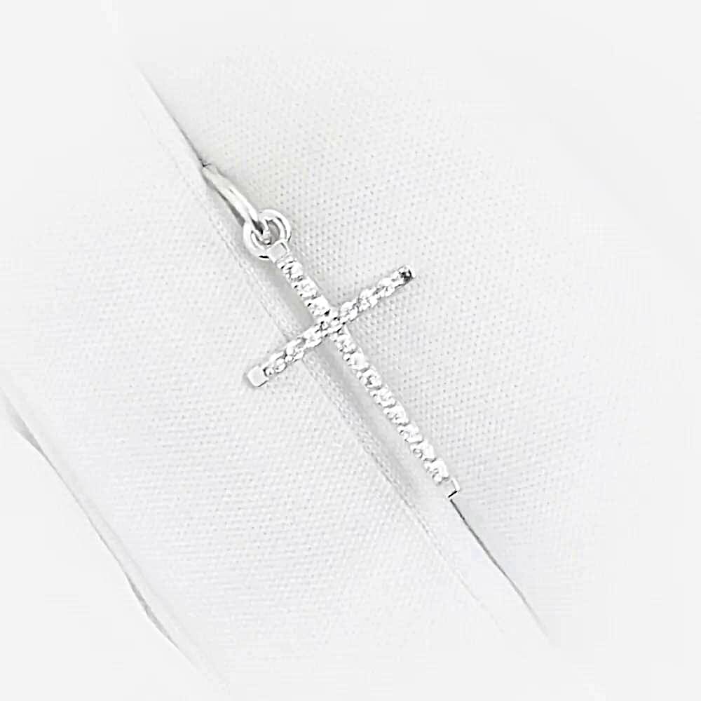 Подвес с фианитами из белого золота 585 пробы 1