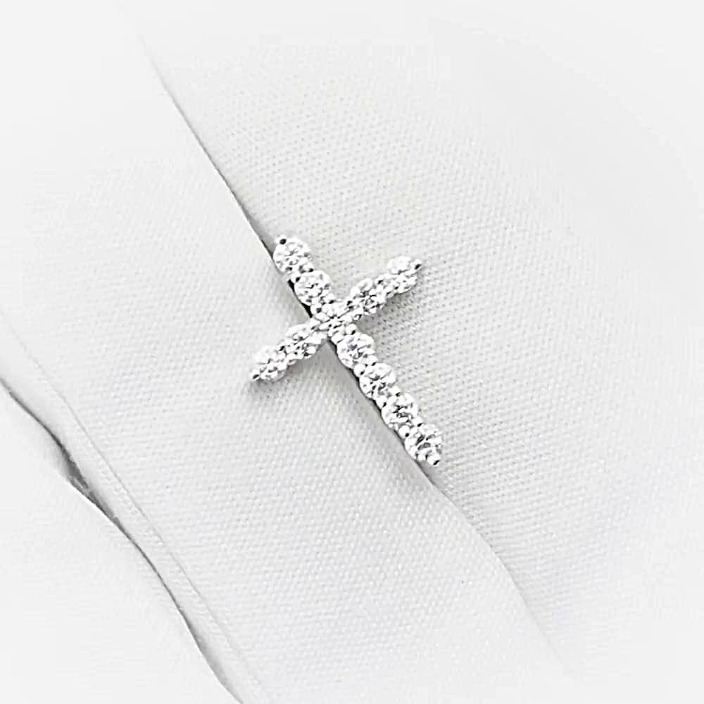 Подвес с фианитами из белого золота 585 пробы