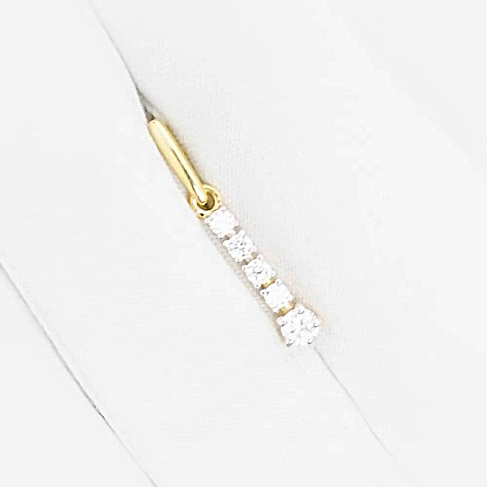 Подвес с фианитами из желтого золота 585 пробы