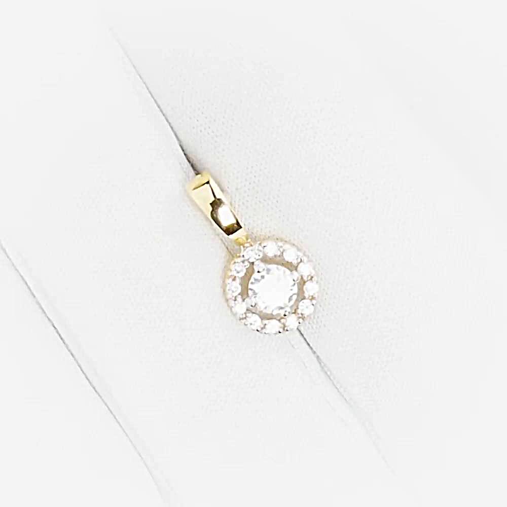 Подвес с фианитами из желтого золота 585 пробы