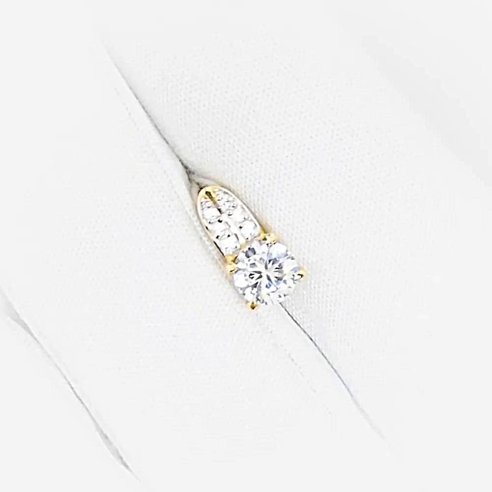 Подвес с фианитами из желтого золота 585 пробы