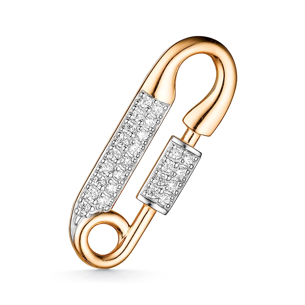 Подвес с фианитами из красного золота 585 пробы