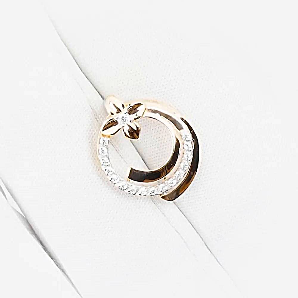 Подвес с фианитами из красного золота 585 пробы