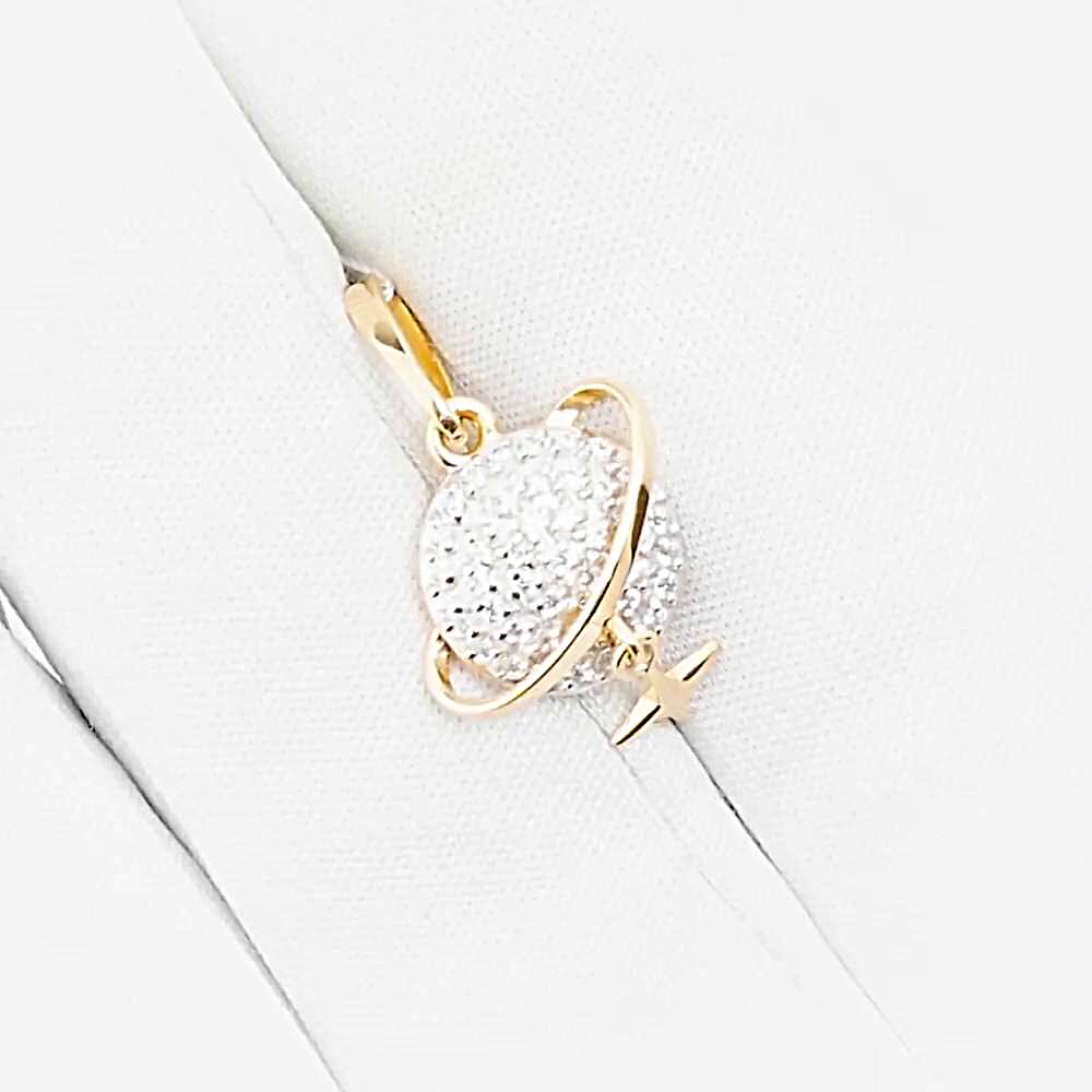 Подвес с фианитами из красного золота 585 пробы