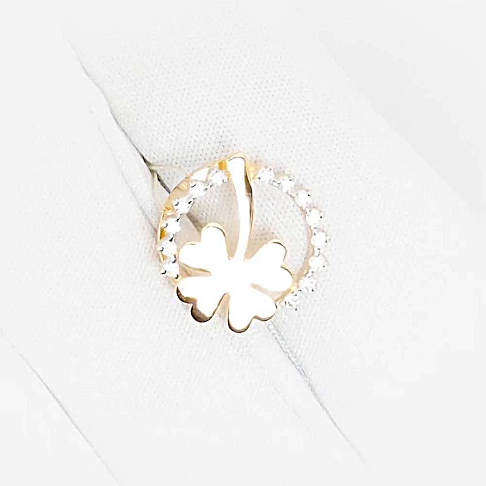 Подвес с фианитами из красного золота 585 пробы