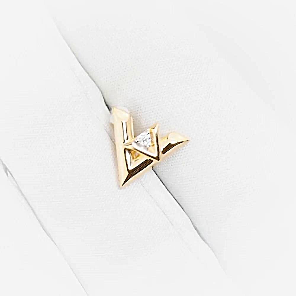 Подвес с фианитом из красного золота 585 пробы