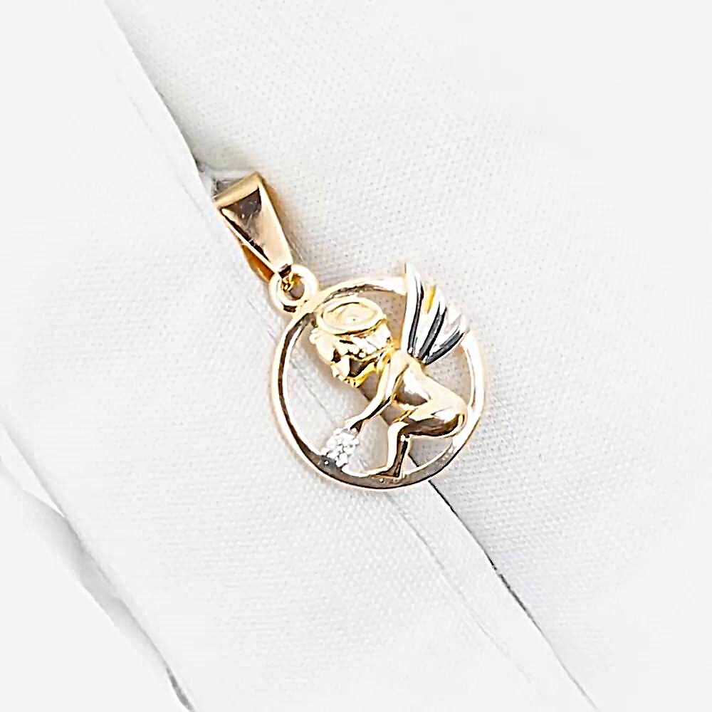 Подвес с фианитом из красного золота 585 пробы Подвес с фианитом из красного золота 585 пробы