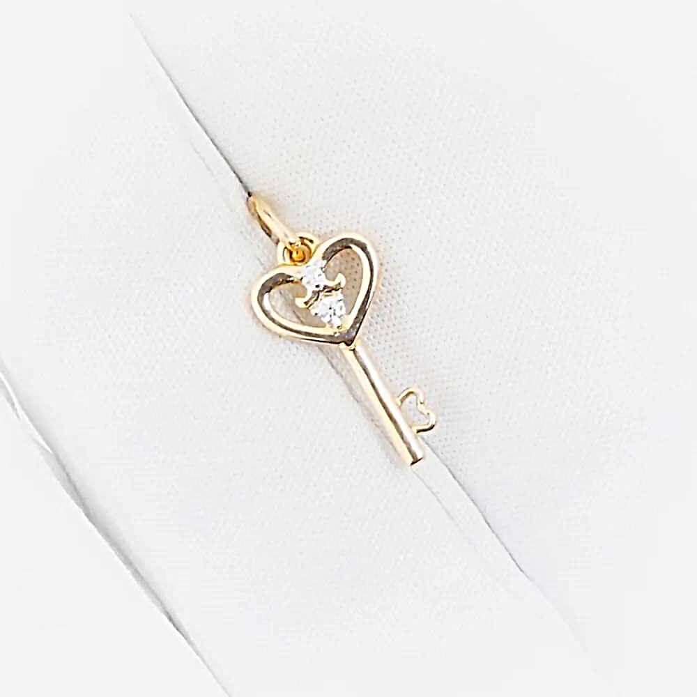 Подвес с фианитами из красного золота 585 пробы 1