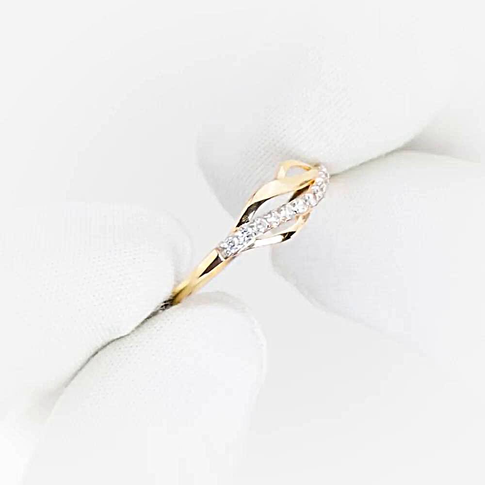 Кольцо с фианитами из красного золота 375 пробы 1