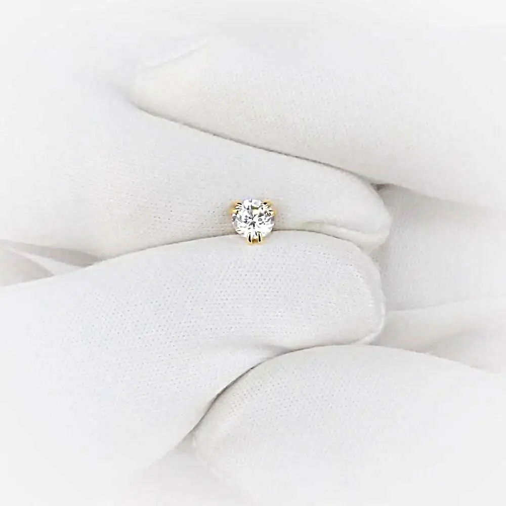 Серьги с фианитом из красного золота 585 пробы 2