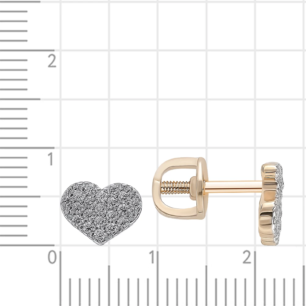 Серьги с фианитами из красного золота 375 пробы 2