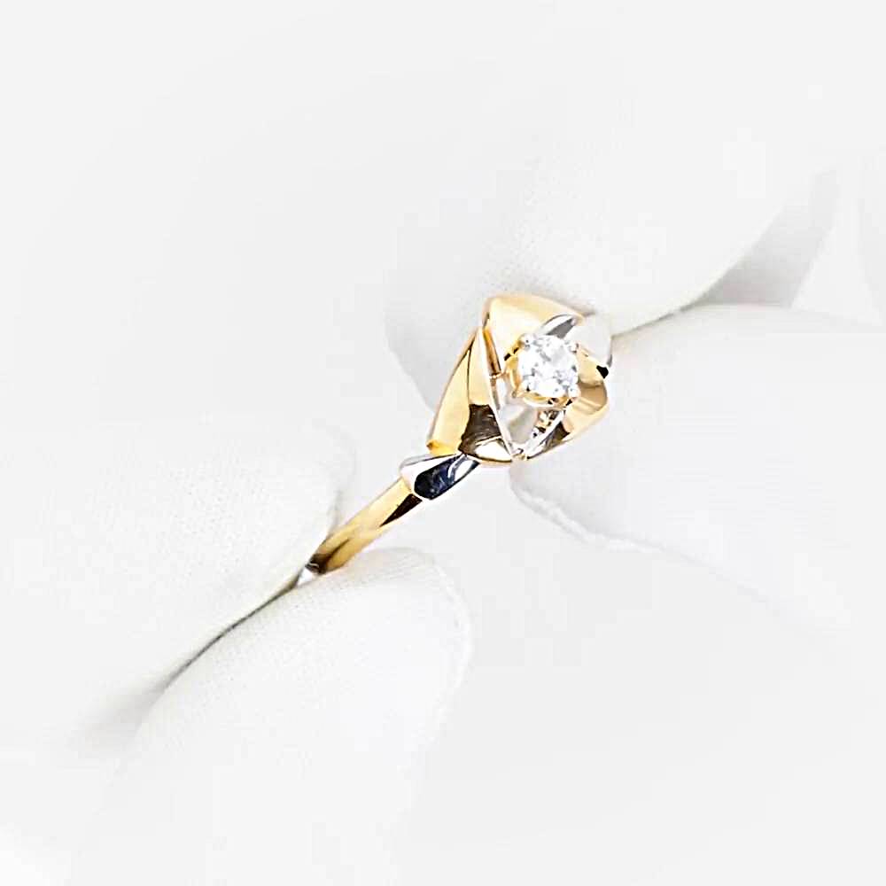 Кольцо с фианитом из красного золота 375 пробы 1