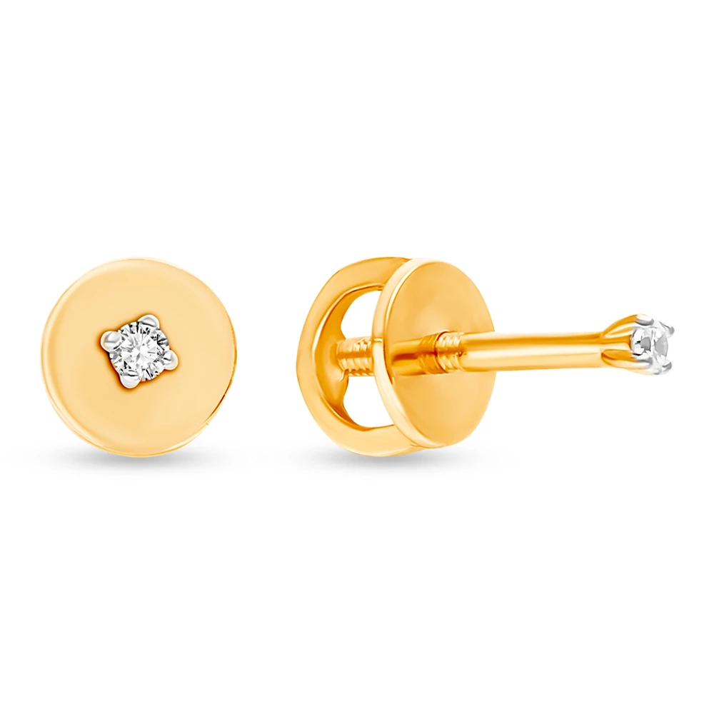 Серьги с фианитами из красного золота 585 пробы 1