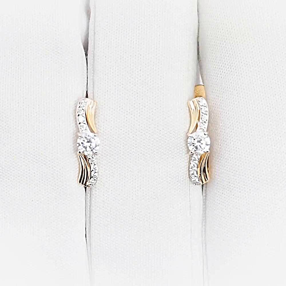 Серьги с фианитами из красного золота 375 пробы Серьги с фианитами из красного золота 375 пробы