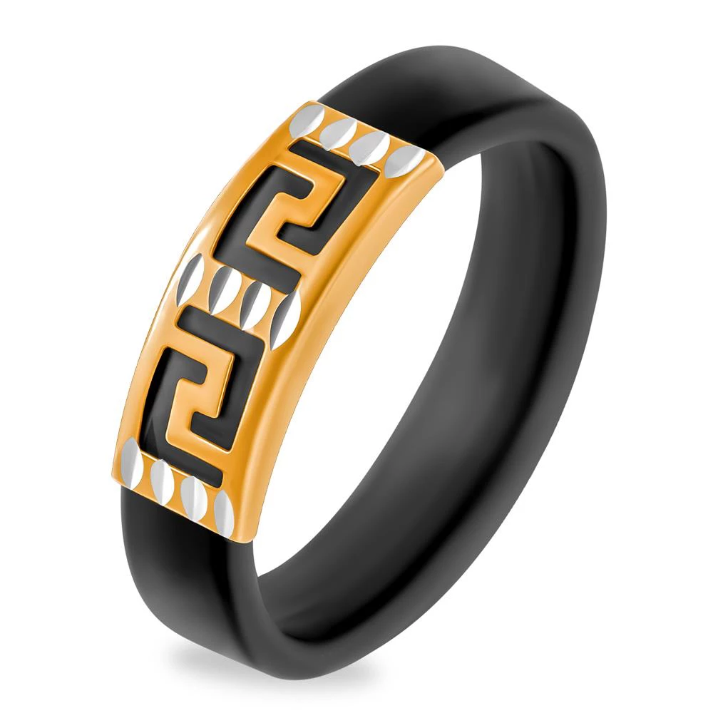 Кольцо с каучуком из красного золота 585 пробы