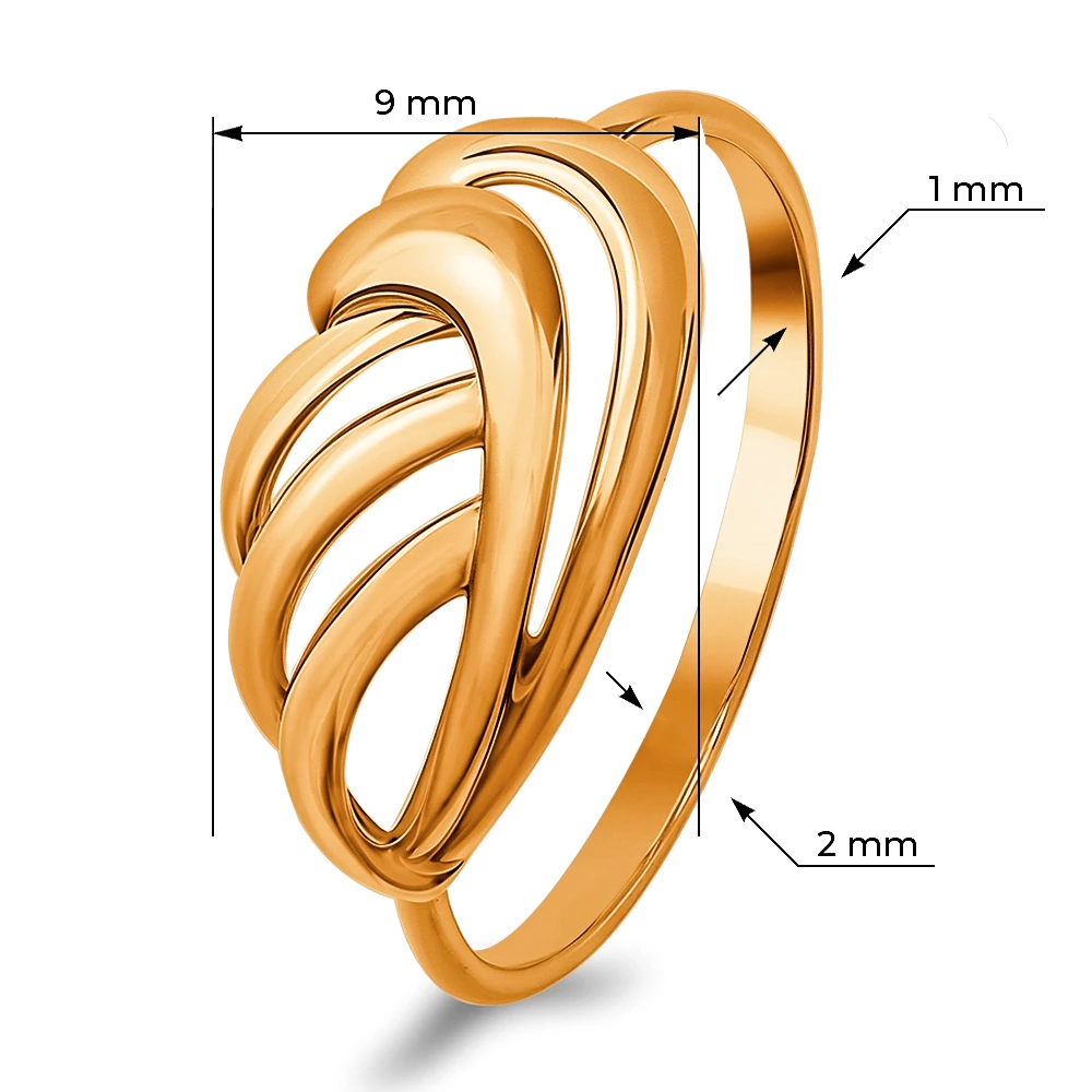 Кольцо из красного золота 375 пробы