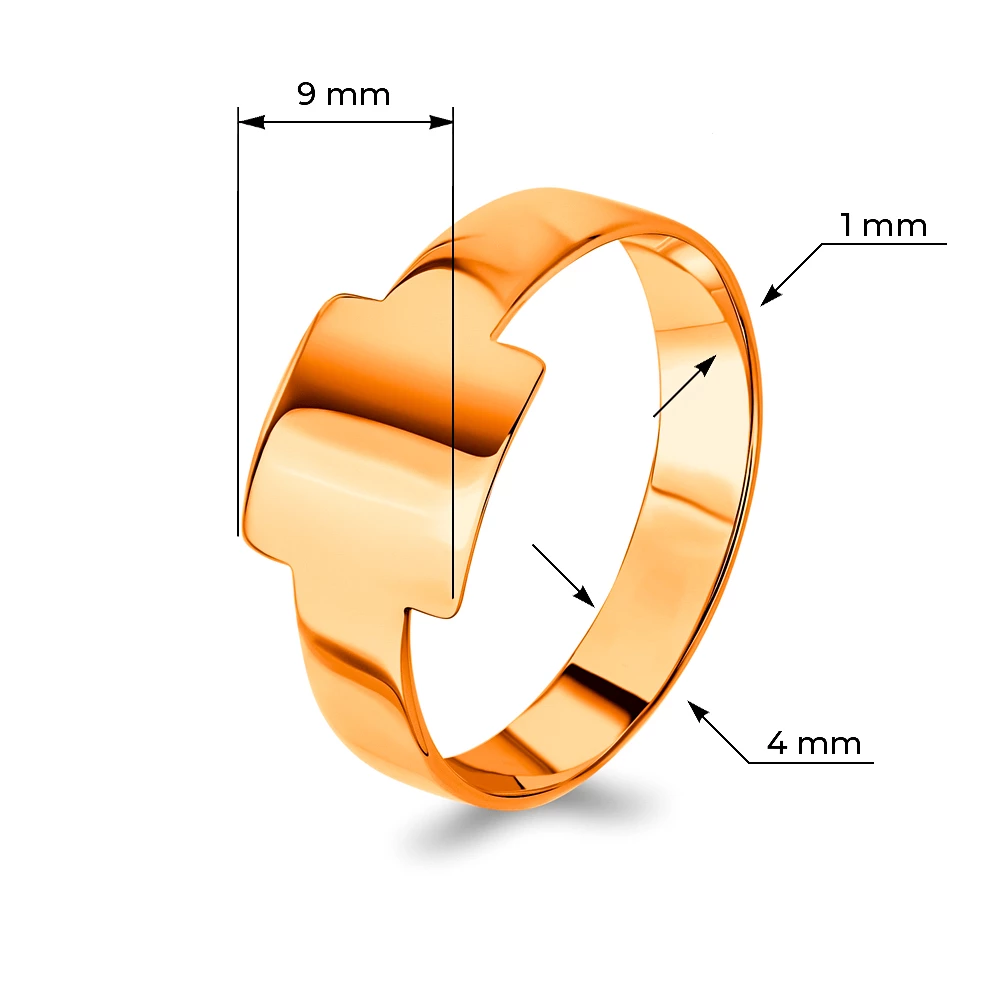 Кольцо из красного золота 375 пробы