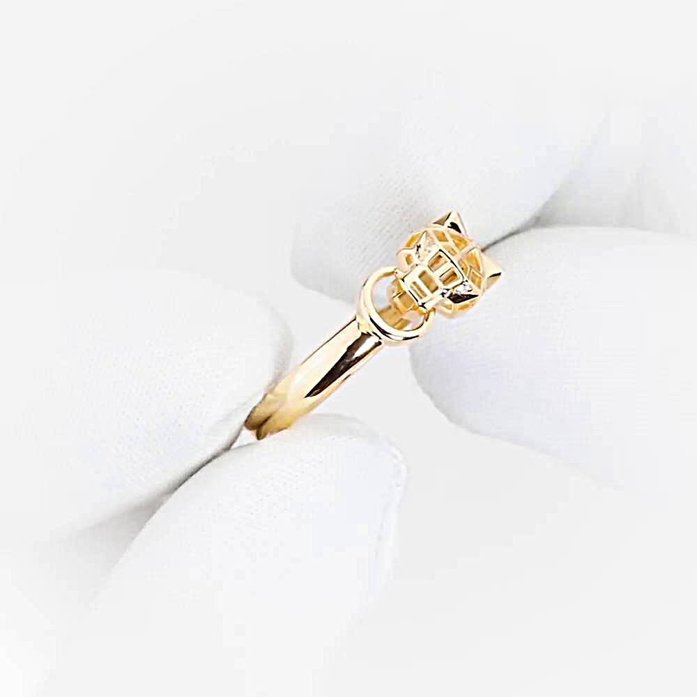 Кольцо с фианитами из красного золота 585 пробы