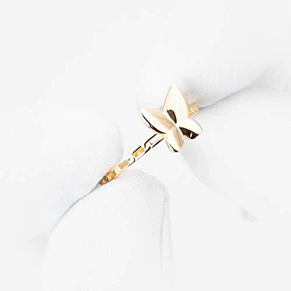 Кольцо  Бабочка из красного золота 585 пробы