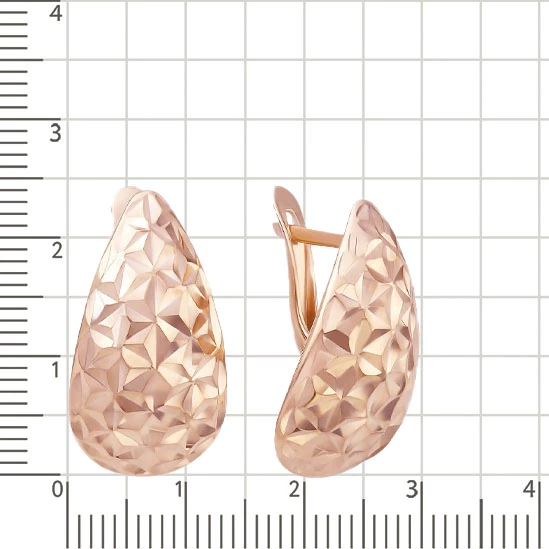 Серьги из красного золота 585 пробы 2
